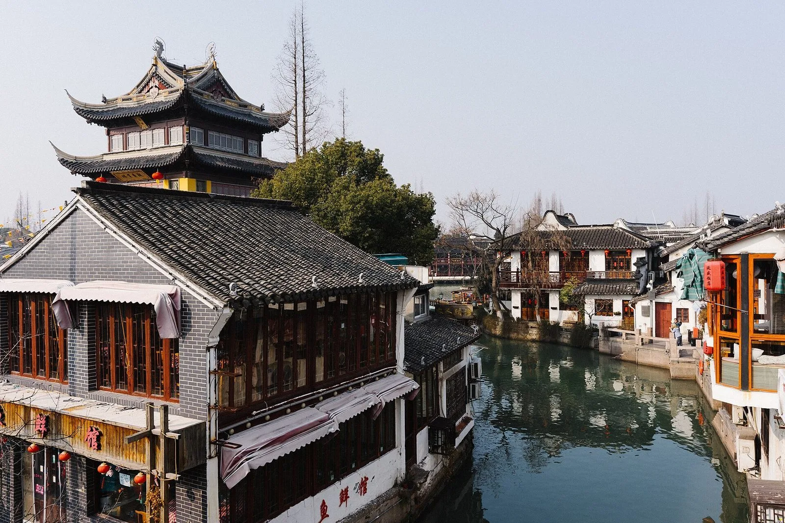 Zhujiajiao water town, Shanghai — stone bridges and canals